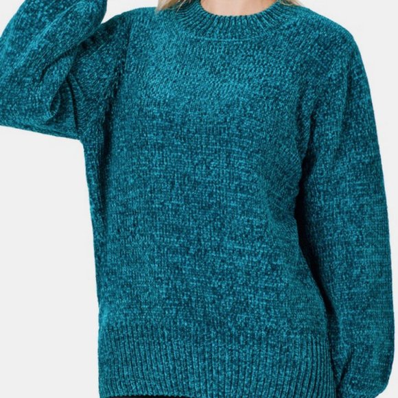 Balloon Sleeve Chenille Sweater - Picture 3 of 4